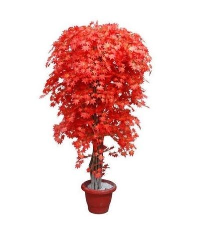 Light Weight Polyester Fabric Red Artificial Maple Tree For Decoration