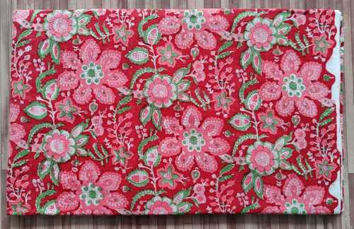 Various Colors Are Available Pure Cotton Hand Block Printed Fabric