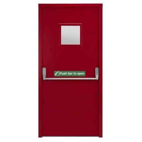 Single Door Fire Exit Door - Color: Red