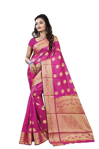 Multi Color Banarasi Cotton Silk Saree