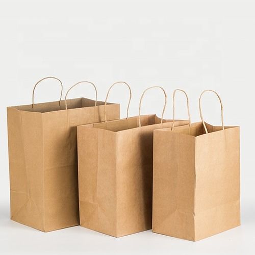 Brown Disposable Kraft Paper Take Away Food Bag