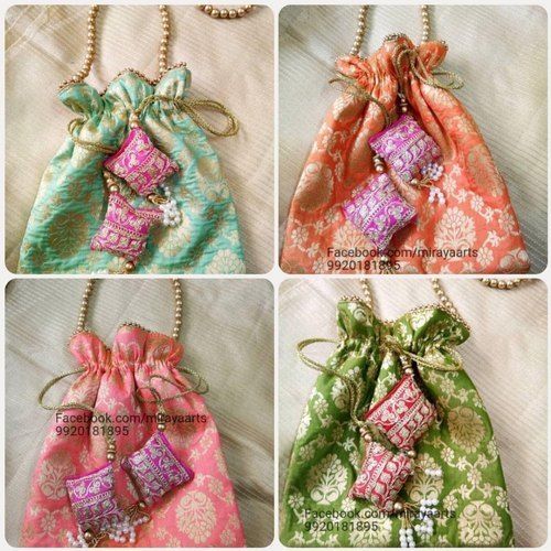 Elegant Look Banarasi Potli Bags