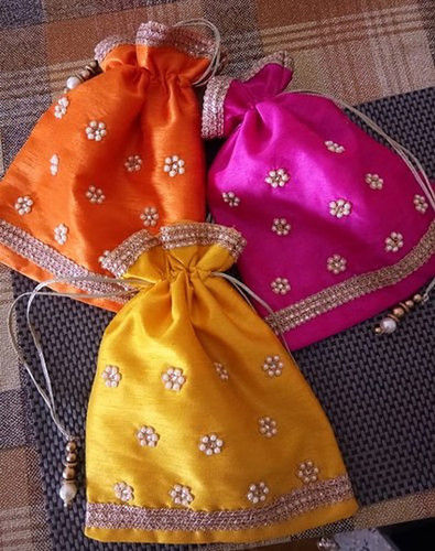 Multicolor Elegant Look Embroidered Potli Bags