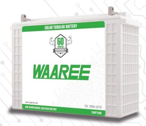 Green And White Waaree Solar Tubular Battery