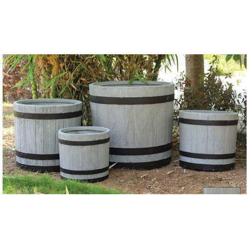 Casket Look Round Outdoor Planter