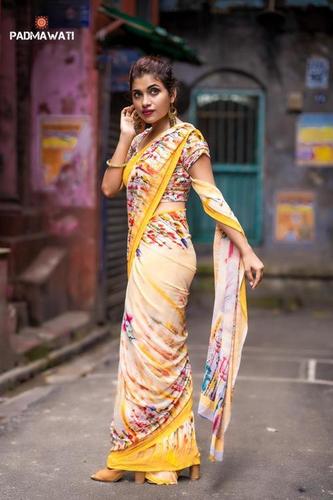 Multicolour Digital Printed Casual Saree