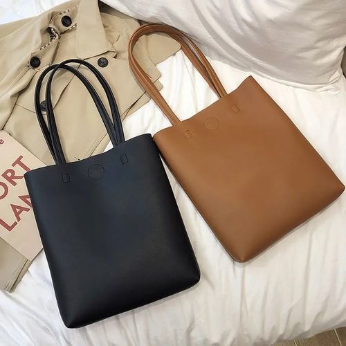 Plain Leather Shoulder Bag