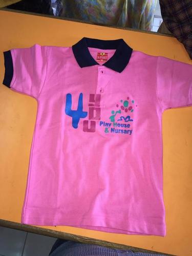 Printed Pink School T Shirt Age Group: 6-18