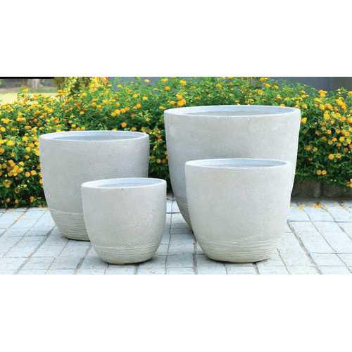 Customized Round Fiber Planter For Outdoor