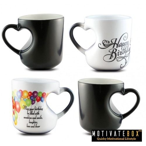 Black Sublimation Heart Shaped Cut Magic Mug