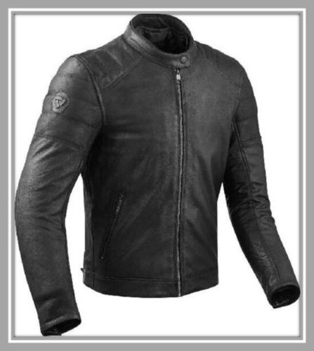 Black Fashionable Mens Winter Leather Jacket For Bike Riders