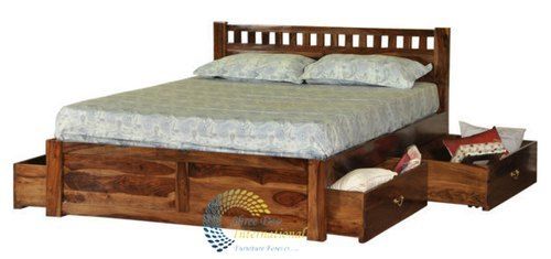 Made in India, Hunter Double Bed With 2-1 Drawer Storage