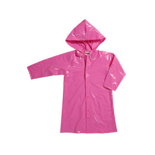 Waterproof Nylon Full Sleeves Pink Raincoat For Girls