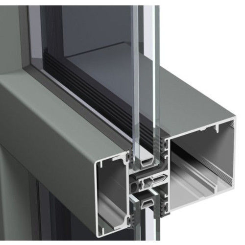 Grey Aluminium Curtain Wall Section