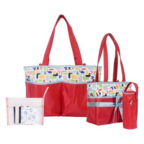 Red 5 Pieces Set Diaper Mother Bag