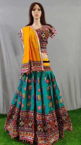 Embroidered Garba Dress Khadi Cotton Navratri Special - Vasangini