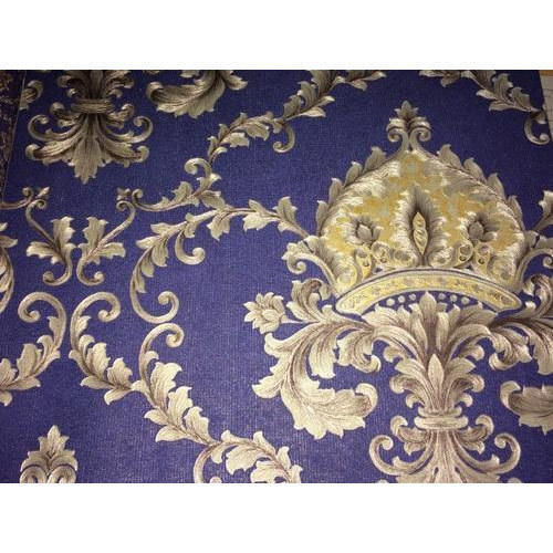 Blue and gold baroque design Vintage Wallpaper  TenStickers