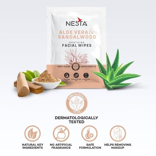 Nesta Sandalwood And Aloevera Refreshing Facial Wipes