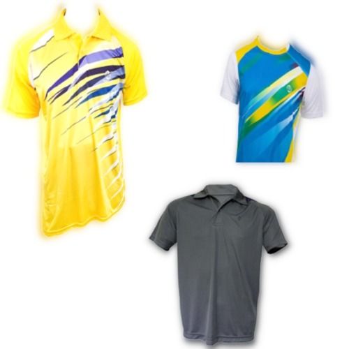 Multicolor Half Sleeves Badminton Polo T Shirts For Mens