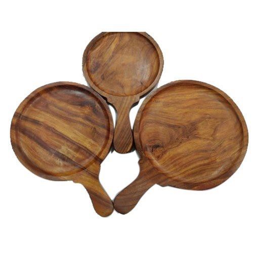 Brown Natural Wooden Pizza Serving Platter Bat