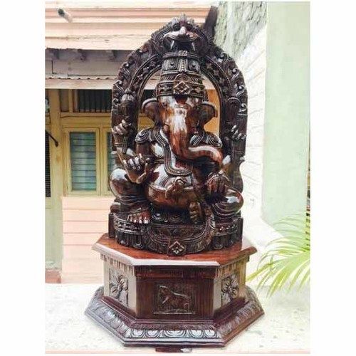 Durable Rose Wood Ganesha Statue