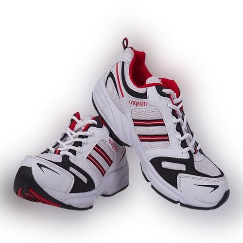 White With Red Durable Mens Running Sport Shoes