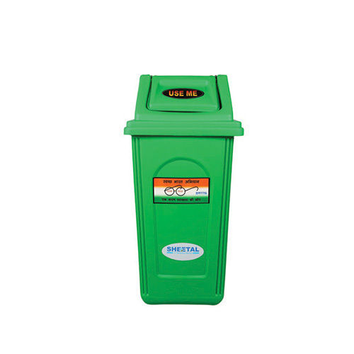 Green Color Plastic Dustbin Application: Outdoor