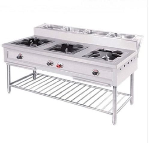 Three Burner Cooking Range with 4 ABS Knob, Corrosion Resistant Body