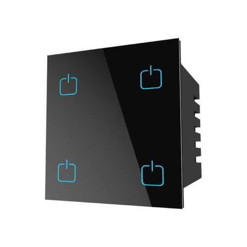 Black 4 Gang Light Smart Switch