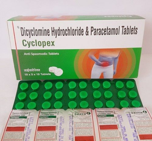 Dicyclomine Hydrochloride Paracetamol Anti Spasmodic Tablets
