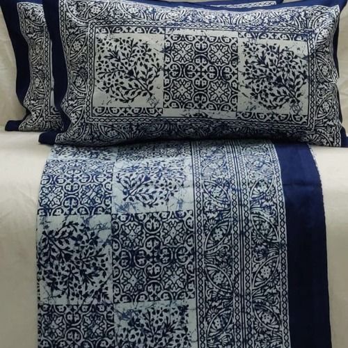 Various Machine Made Indigo Double Bed Sheets 