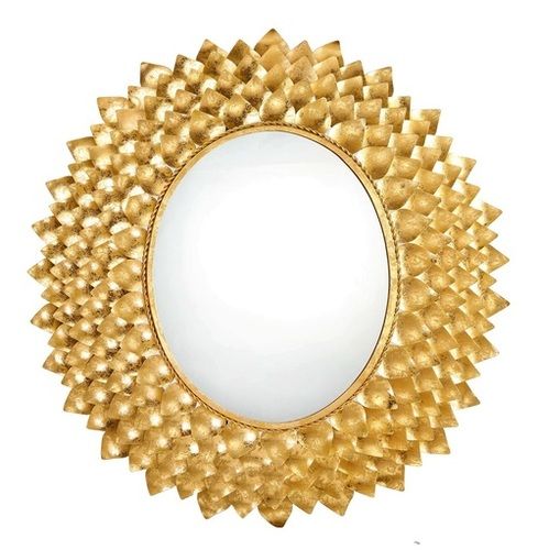 Hammered Wall Decorative Mirror - Color: Golden