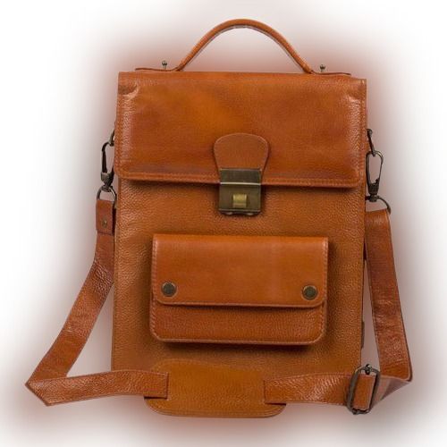 Cash Utility Brown Numbered Lock Leather Bag