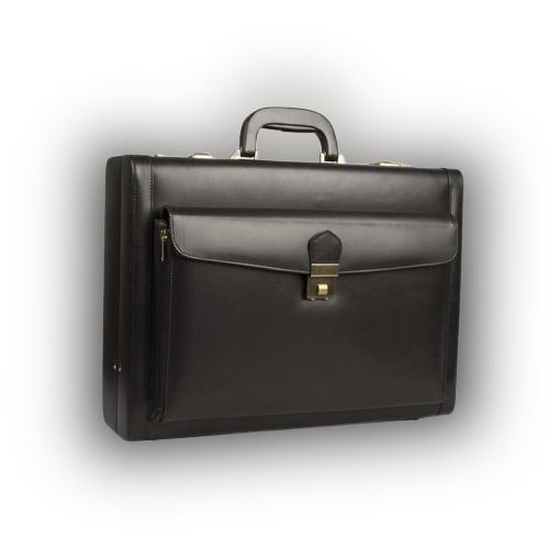 Plain And Black Leather Executive Briefcase