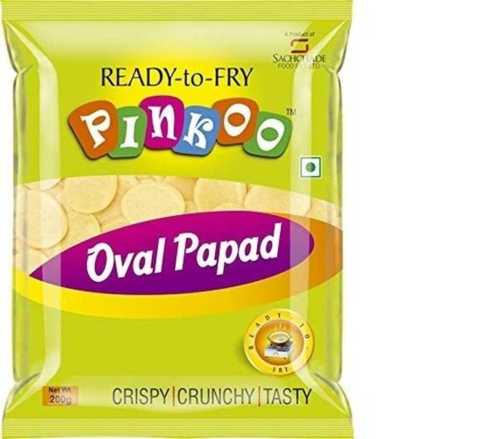 Yellow Oval Papad Ready To Fry Pani Puri