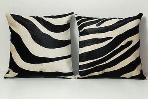 Zebra Print Leather Bed Cushions