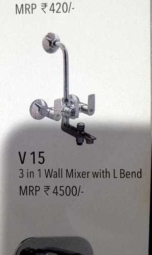 Grey 3 In 1 Wall Mixer With L Bend