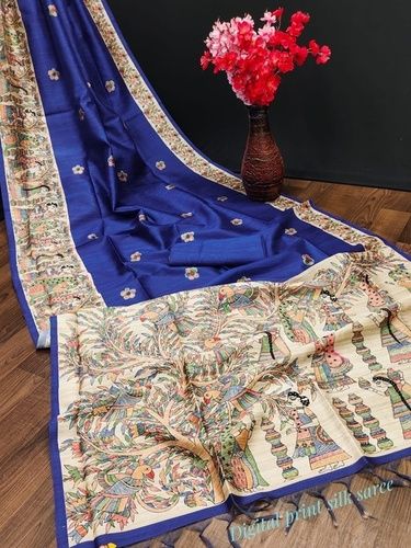 Multicolor Digital Print Silk Sarees