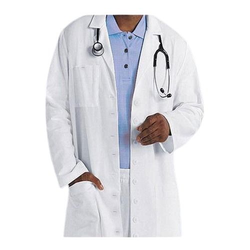 White Collar Neck Cotton Mens Doctor Coat