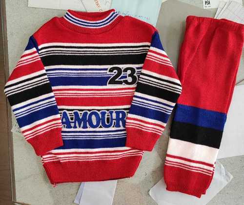 Various Colors Are Available Woolen Kids Top And Lower