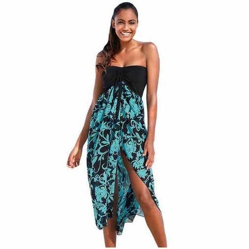 Buy SHUBHANGI COLLECTIONS Women's Silk Beach Wear Gown Maxi Dress (Dark  Green) at Amazon.in