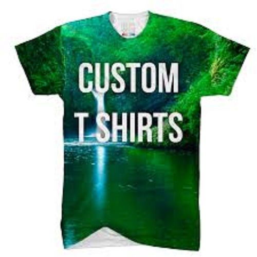 Round Neck Custom T Shirt Age Group: All Ages