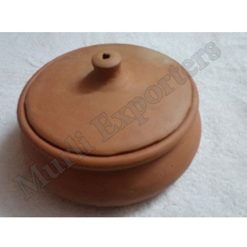 Dark Brown Eco Friendly Earthen Cookware Handi