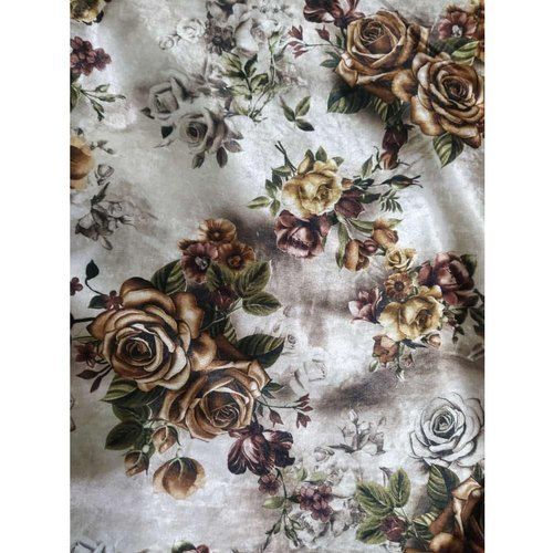 Brown Floral Printed Velvet Sofa Fabric