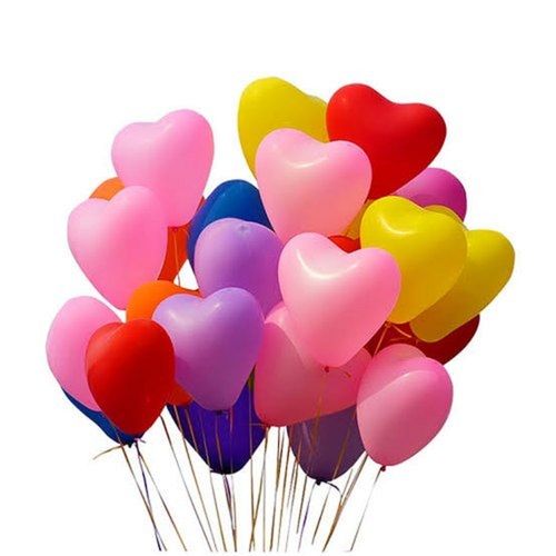 Plain Color Heart Shaped Rubber Balloons