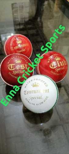 Red And White Leather Cricket Ball