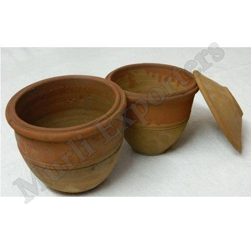 Light Orange Terracotta Biryani Earthen Handi