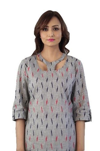 Multicolor Women Stylish Neck Printed Kurti