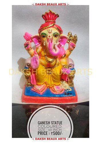 Coloured Terracotta Ganesh Statue