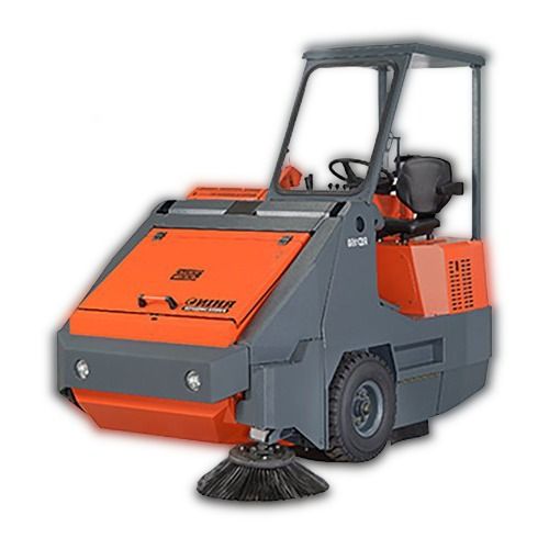 Orange And  Light Black Heavy Duty Road Sweeping Vehicle Cum Machine For Industrial Application